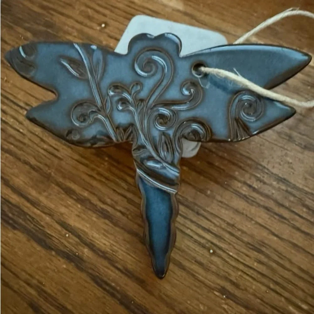 Blue Ceramic Dragonfly Wall Decor
